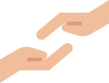 Vektör illüstrasyon elleri yardım kavramını paylaşıyor 