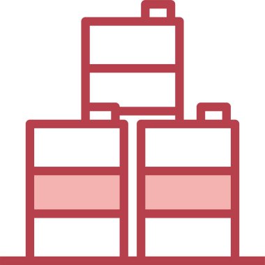 Benzin varilleri simgesi, vektör illüstrasyonu