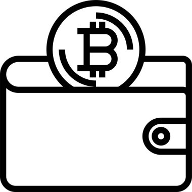 Bitcoin adres simgesi, vektör illüstrasyonu