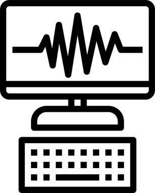 Dijital ses çalışma istasyonu simgesi, vektör illüstrasyonu