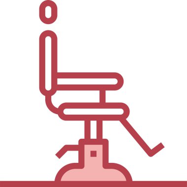 Berber koltuğu simgesi, vektör illüstrasyonu 