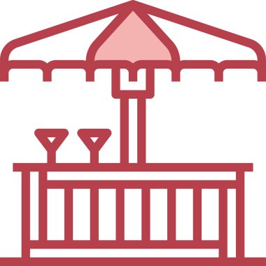 Plaj çubuğu simgesi, vektör illüstrasyonu