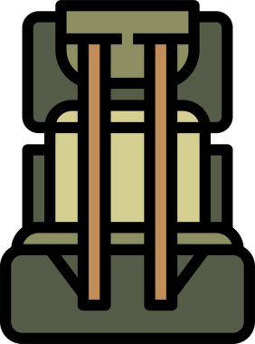 sırt çantası simgesi, vektör illüstrasyonu