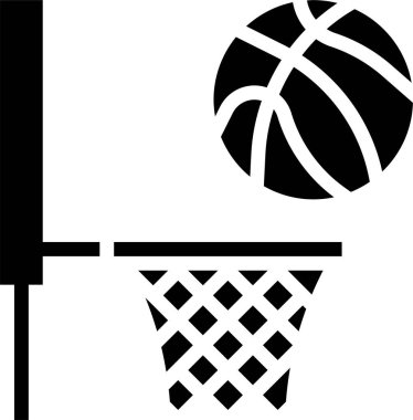 Basketbol ikonu, vektör illüstrasyonu