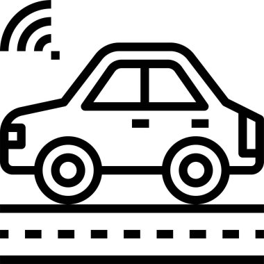 Bağlı araç simgesi, vektör illüstrasyonu