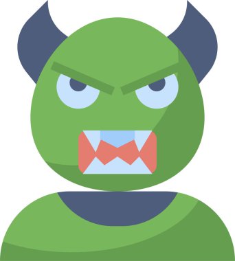 Beyaz arkaplanda vektör şeytan simgesi 