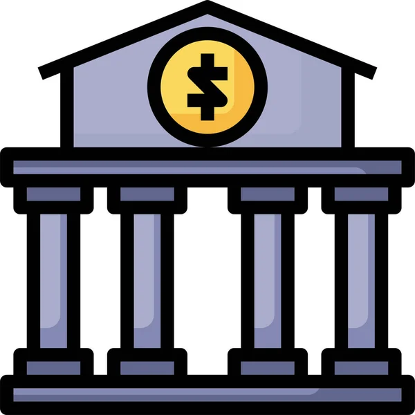 Icono Del Banco Ilustración Del Vector — Vector de stock