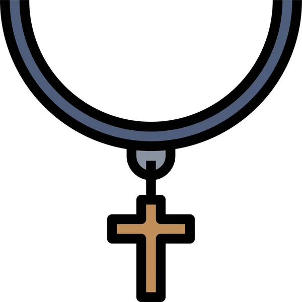 Christian Necklace Icon Vector Illustration — Stock Vector