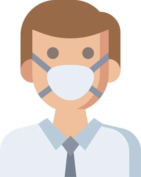 Homem Ícone Máscara Gás Ilustração Vetorial —  Vetores de Stock