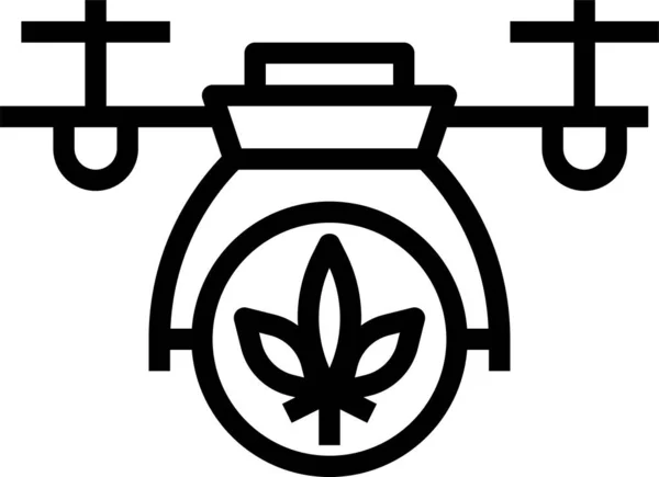 Orvosi Cannabis Szállítás Drón Koncepció Vektor Ikon Tervezés Marihuána Pszichoaktív — Stock Vector
