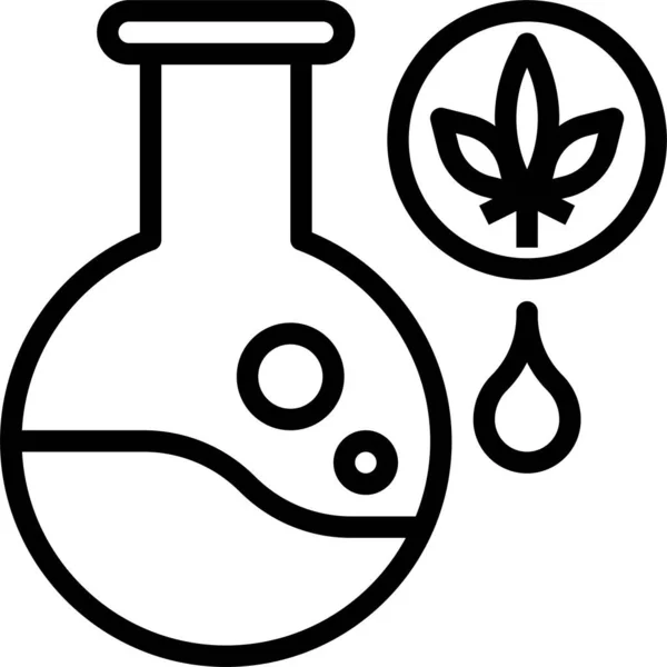 Illustration Isolerad Olivoljeikon Med Marijuanablad — Stock vektor
