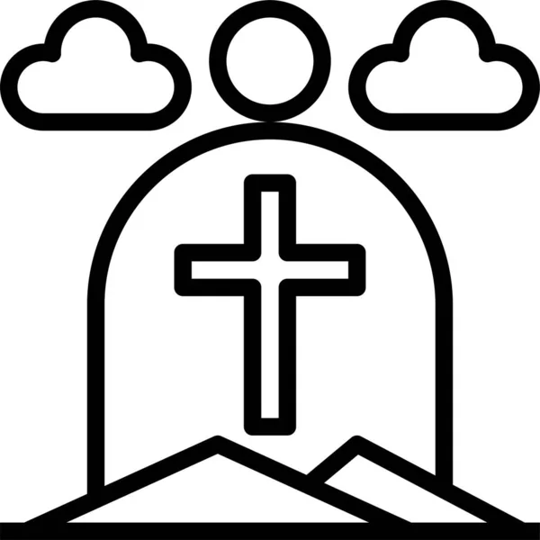 Ikona Nagrobna Cmentarza Ilustracja Wektora — Wektor stockowy