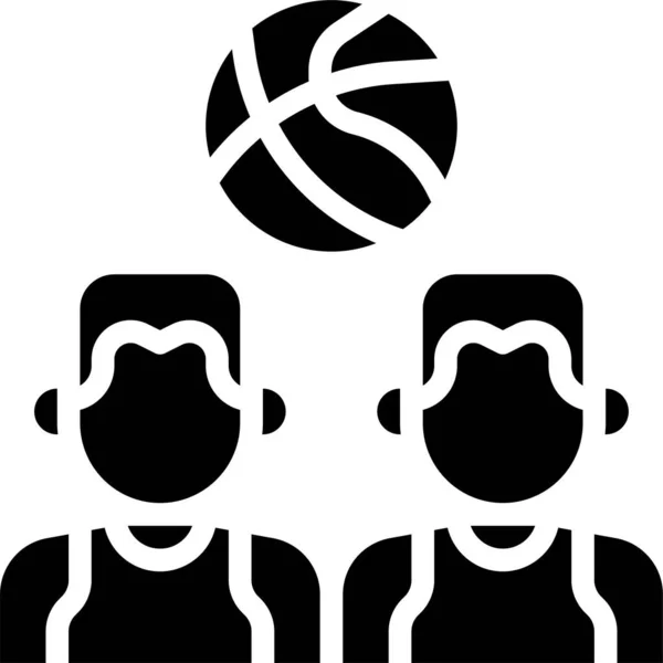 Icône Joueur Basket Ball Illustration Vectorielle — Image vectorielle