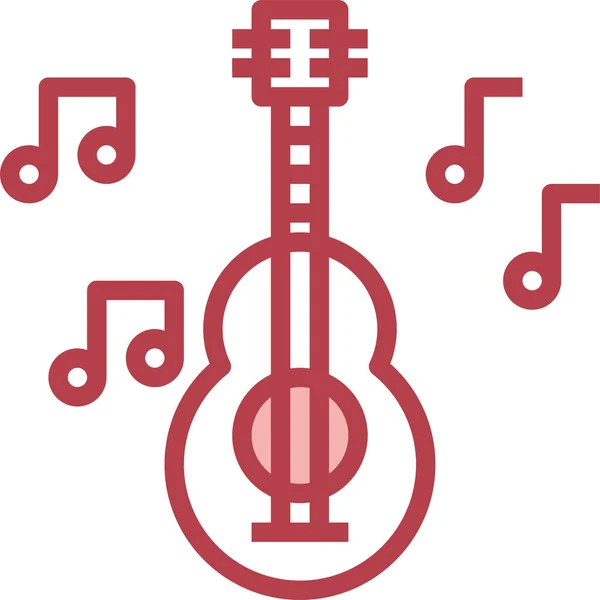 Icono Guitarra Ilustración Vectorial — Vector de stock