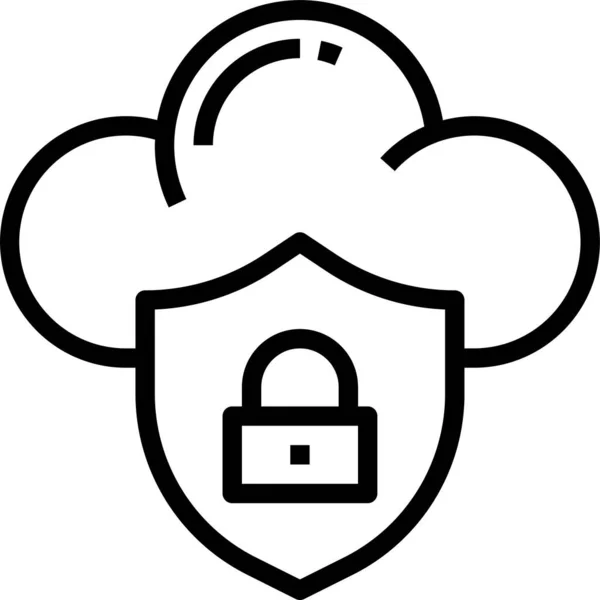 Ícone Proteção Nuvem Ilustração Vetorial — Vetor de Stock