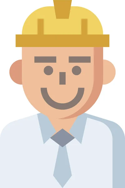 Ingeniero Masculino Una Obra Construcción Ingeniero Avatar Para Adaptarse — Vector de stock