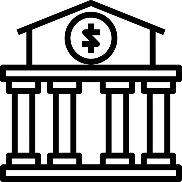 Icono Del Banco Ilustración Del Vector — Vector de stock