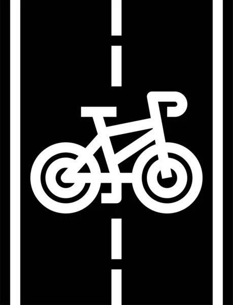 Icône Piste Cyclable Illustration Vectorielle — Image vectorielle