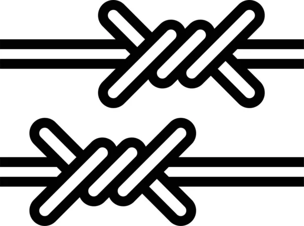 Barbed Fence Icon Vector Illustration — 스톡 벡터