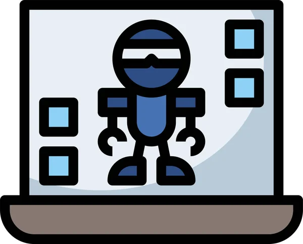 Robotic Control Station Icon Vector Illustration — 스톡 벡터