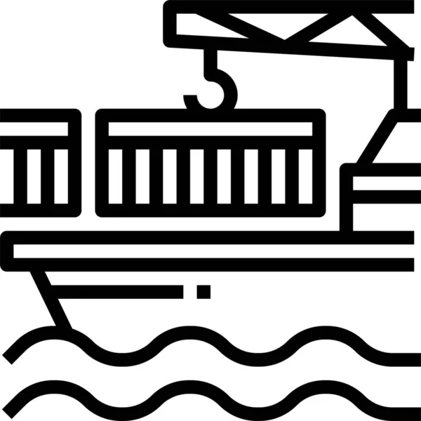 Vrachtboot Icoon Vector Illustratie — Stockvector