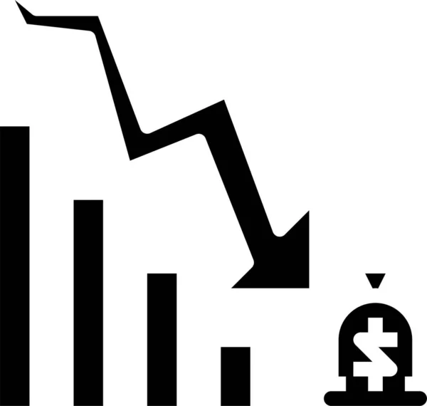 Ícone Recessão Econômica Ilustração Vetorial — Vetor de Stock
