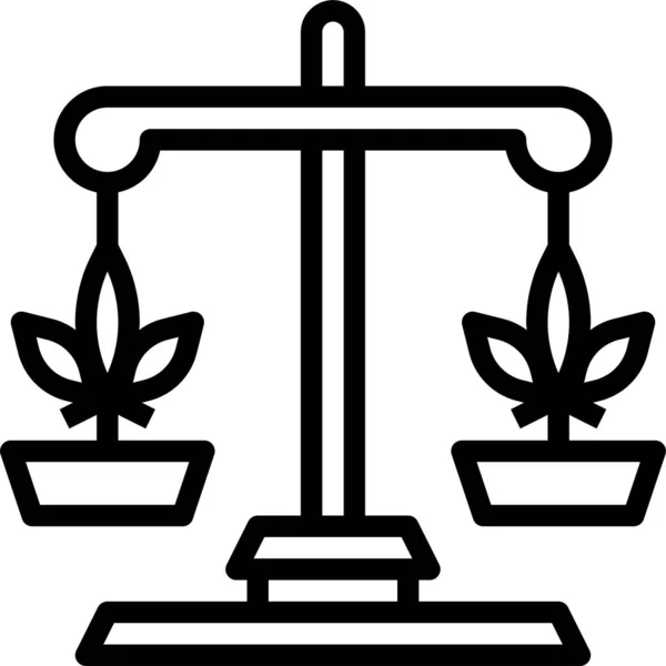 Legal Marijuana Scale Justice Concept — Stock Vector