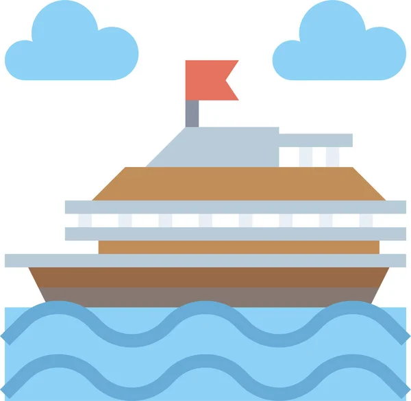 Cruise Boot Icoon Vector Illustratie — Stockvector
