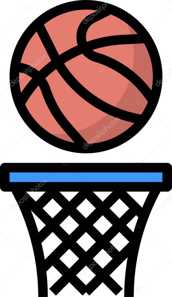 Basketball icon, vector illustration