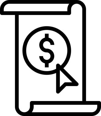 Ödeme imleci simgesi, vektör illüstrasyonu