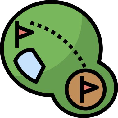 Golf alanı simgesi, vektör illüstrasyonu