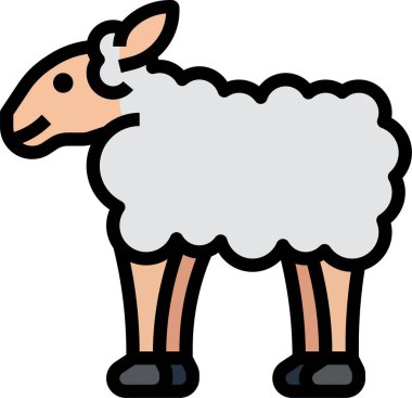 Koyun simgesi işareti vektörü, sembol, web ve mobil için logo illüstrasyonu