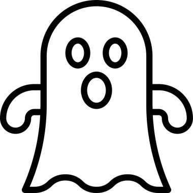 Beyaz Arkaplan 'da izole edilmiş hayalet ikonu. Hayalet vektör simgesi, Duygusal Çeşitlilik. Basit düz stil tasarım elementleri. Ürkütücü korku görüntüleri.
