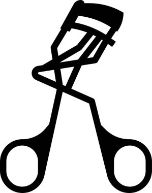 Kirpik bigudi simgesi, vektör illüstrasyonu