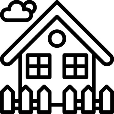 Kulübe simgesi, vektör illüstrasyonu