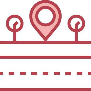 Yol yolu konumu konum konsept vektör illüstrasyon simgesi 