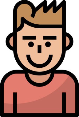 Erkek avatar simgesi, vektör illüstrasyonu