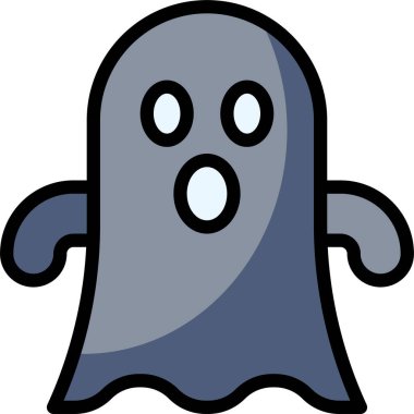 Beyaz Arkaplan 'da izole edilmiş hayalet ikonu. Hayalet vektör simgesi, Duygusal Çeşitlilik. Basit düz stil tasarım elementleri. Ürkütücü korku görüntüleri.