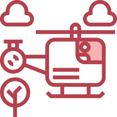 Helikopter simgesi, vektör illüstrasyonu