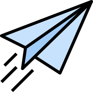 Kağıt uçak eğitim anahatları renk ikonu vektör çizimi tasarımı, bu vektör simgeler, logolar, illüstrasyonlar, çıkartmalar, kitaplar, kapaklar vs. için uygundur.