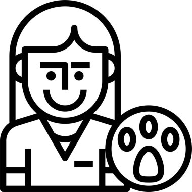 Kadın veteriner simgesi, vektör illüstrasyonu