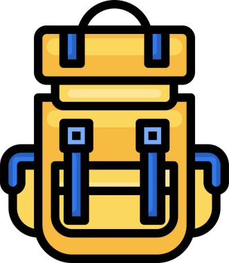 sırt çantası simgesi, vektör illüstrasyonu