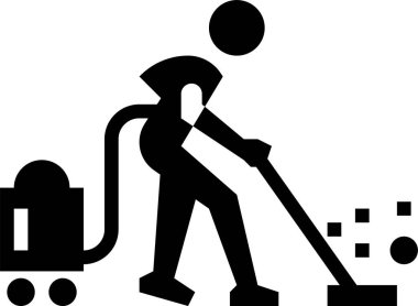 Temizlik servisi simgesi, vektör illüstrasyonu