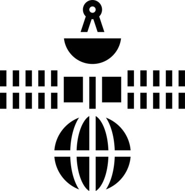 Düz uydu, yayın, radar, alıcı, simge, illüstrasyon sembolü işareti, logo şablonu, vektör, 10 birim