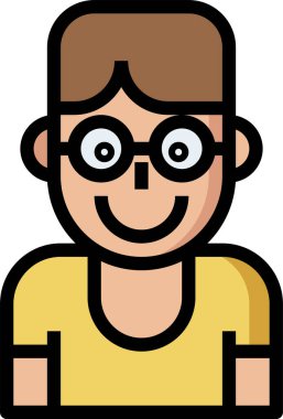 Genç adam avatar karakteri, vektör çizimi