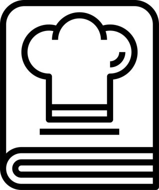 Yemek tarifi simgesi, vektör illüstrasyonu