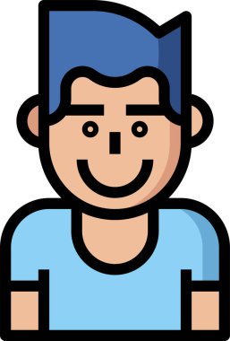 Genç adam avatar karakteri, vektör çizimi