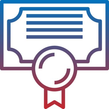 Sertifika simgesi, vektör illüstrasyonu