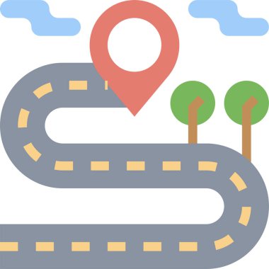 Yol yolu konumu konum konsept vektör illüstrasyon simgesi 