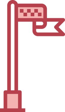 Bayrak direği simgesi, vektör illüstrasyonu